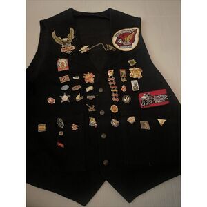 Vintage Gold Wing Vest Mens Black‎ Motorcycle GWRRA Road Riders Chapter C